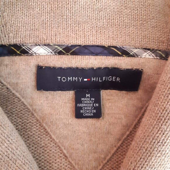 Calvin Klein Jeans SZ M 100% Cotton Tan Knit 2 Button Shawl Collar Men's Sweater - Picture 6 of 16